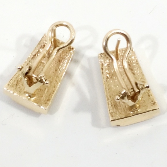 Vintage 14K Gold Lightning Ridge Black Opal Earrings - Picture 2 of 6